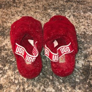 Red Ugg slippers, size small-medium(5-7)us